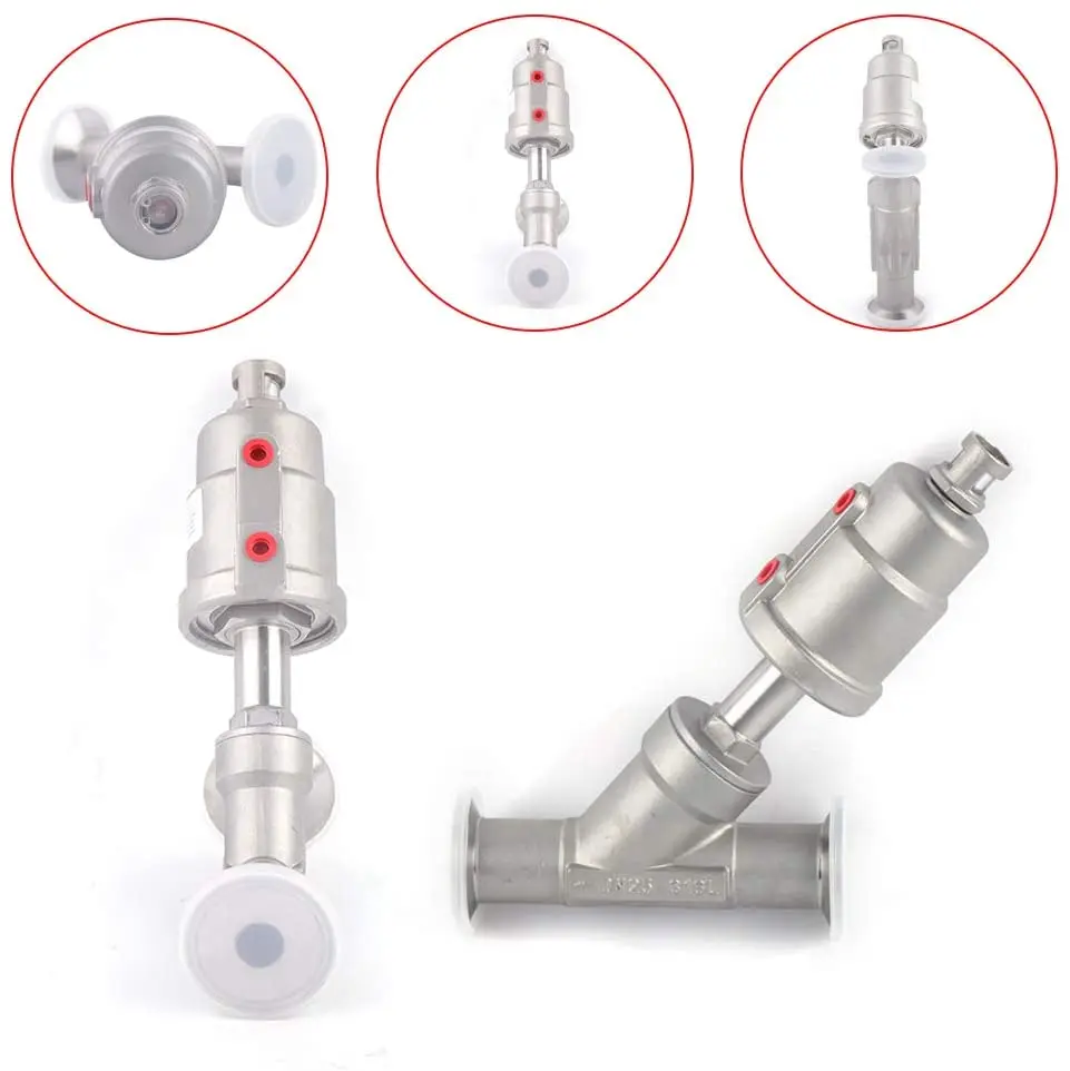 Válvula atuada pneumática da água do vapor da dupla ação do ar da válvula do assento do ângulo