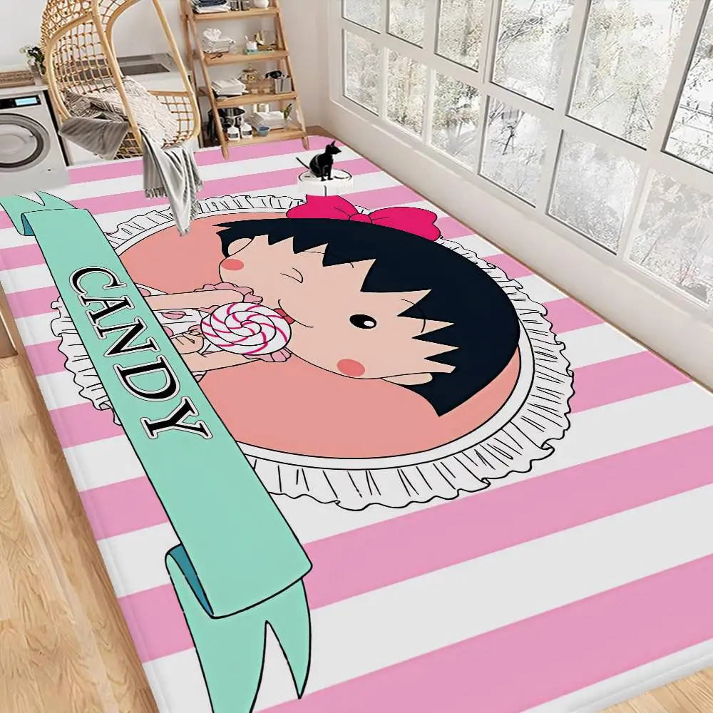 Catoon Chibi Maruko Chan Bathroom Mat Kids Room Bedroom Decoration Balcony Anti-Slip Doormat Living Room Welcome Rug