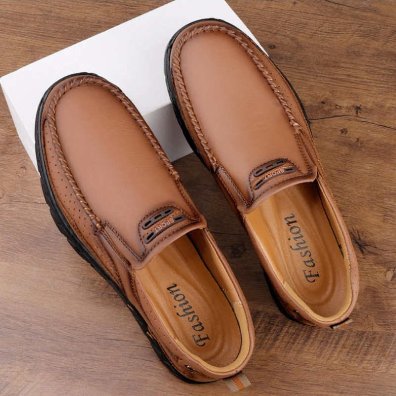 

Мужская повседневная обувь, дышащие лоферы, кроссовки, новинка 2025, модные удобные удобные лоферы ручной работы на плоской подошве в стиле ретро, мужская обувь