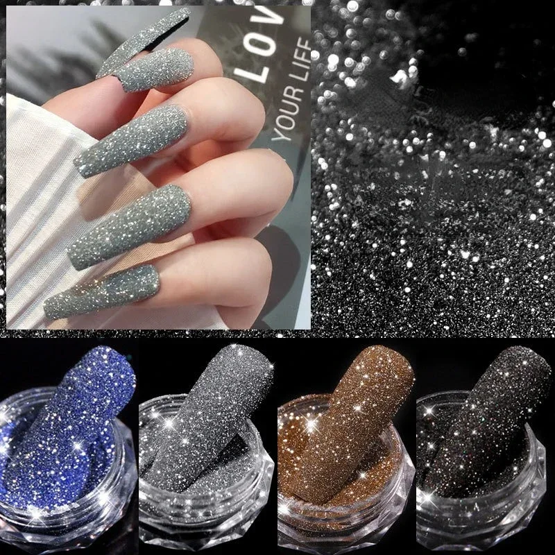 

1g Shiny Nail Glitter Sequins 3D Silver White Hexagon Sequins Sparkly Flakes Sandy Powder Dust for Manicure Nails Art Decoration