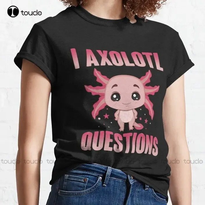 New I Axolotl Questions Fish Classic 23 T-Shirt Cotton Tee Shirt