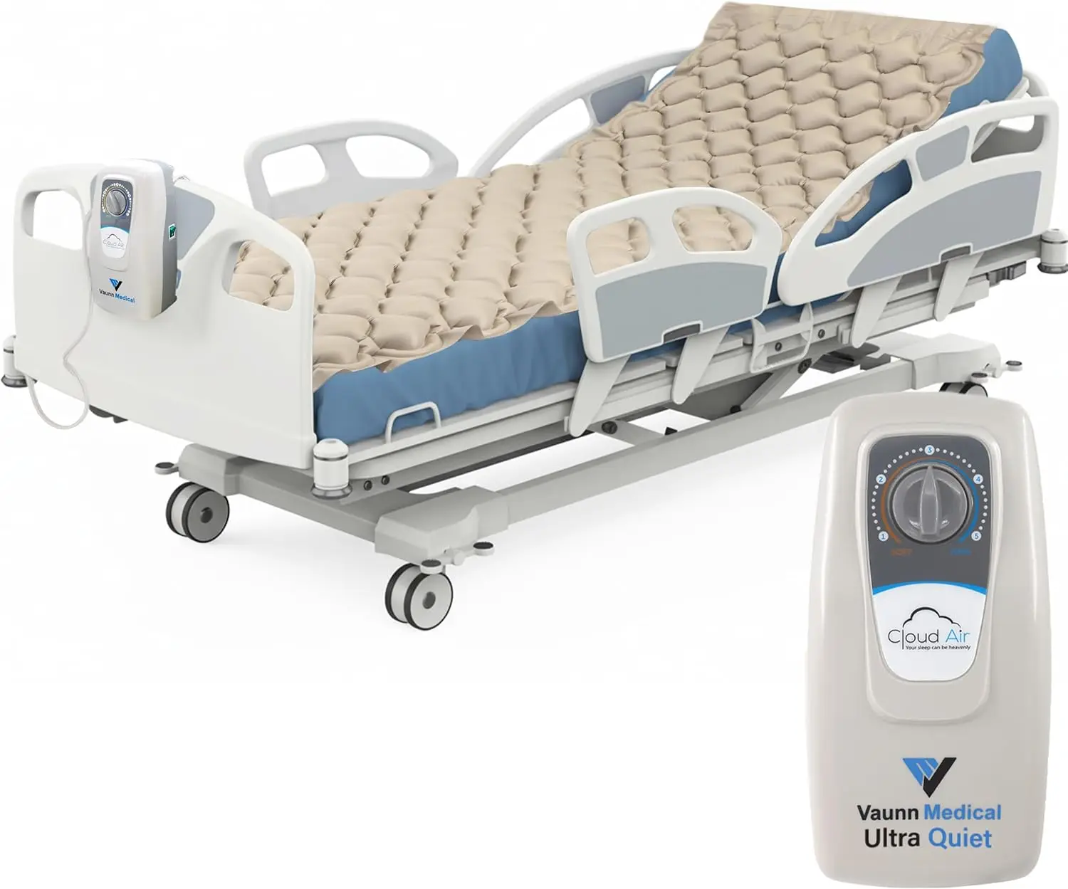 Sillón de colchón de presión de aire alternativo silencioso con bomba para aliviar los dolores de la cama, tamaño doble 36x78x3 pulgadas