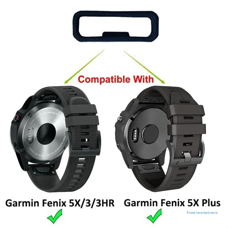 5 pezzi cinturini in gomma cinturino nero anello ad anello cinturini per orologi in silicone supporto per accessori 20 22 26mm