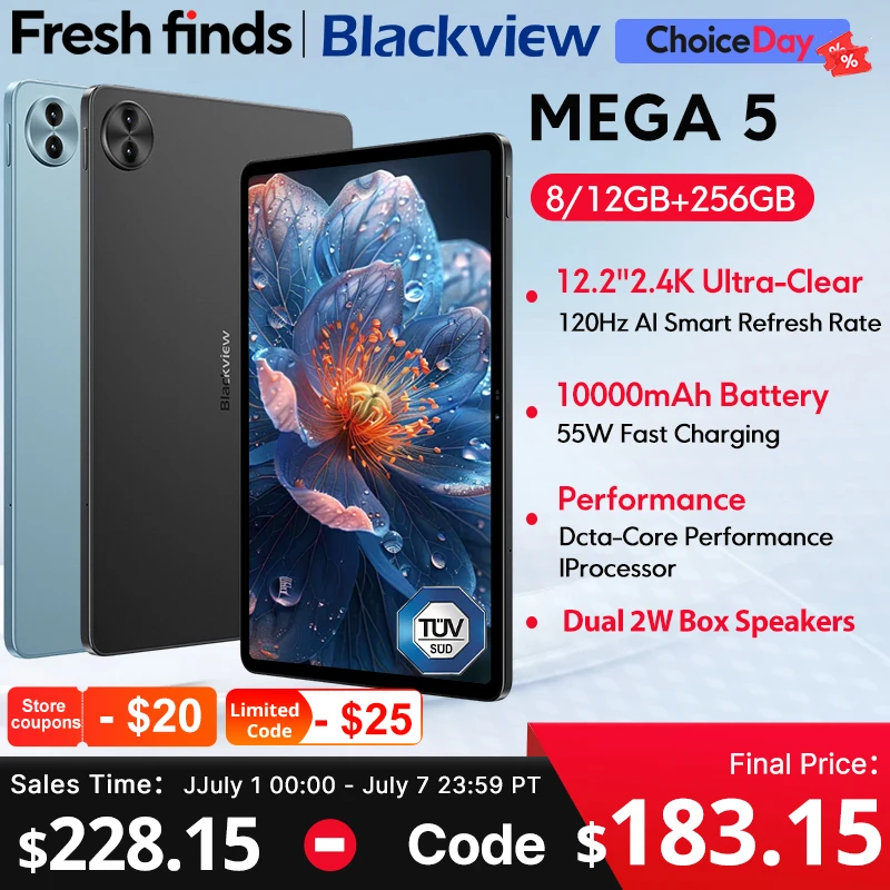 Blackview MEGA 5 AIタブレット 8GB/256GB グレー 特別割引