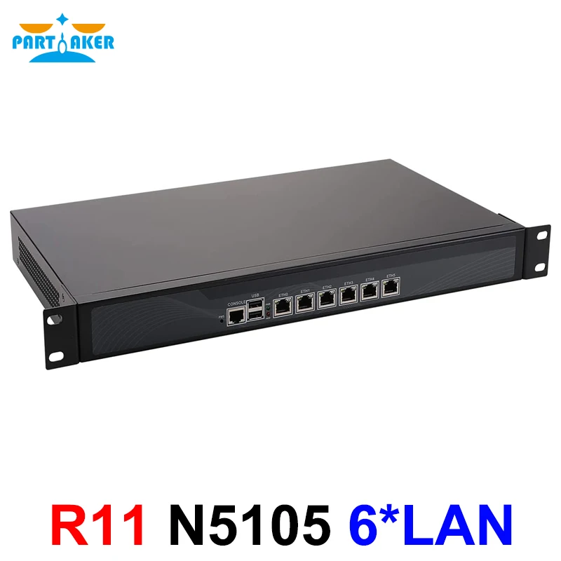 Partaker-pfSense 1uファイアウォール,intel Celeron n5105ルーター6x,intel i225-V,b3,2.5g lan,2x ddr4,mini pc,2x usb,vga com,opnsense esxi