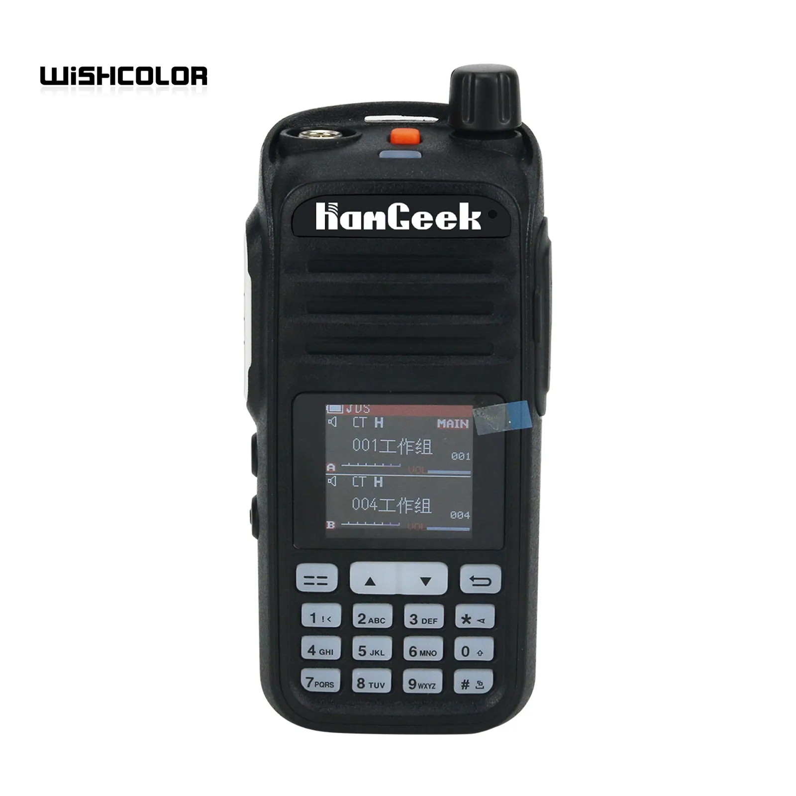 HamGeek HGA37 Walkie Talkie Handheld Transceiver AM FM UHF VHF Radio with Color LCD Display