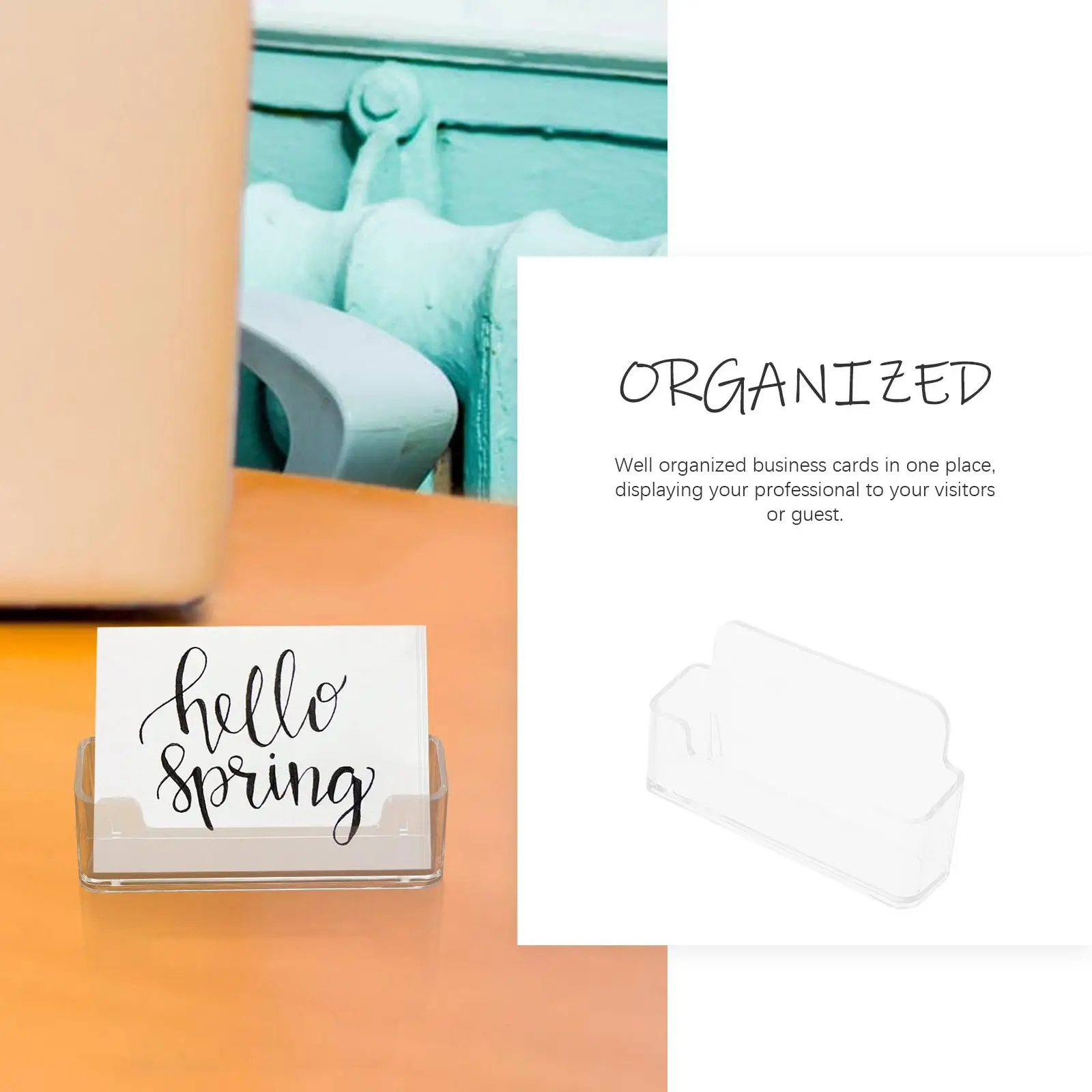 

4 шт. акриловый держатель для визитных карточек, прозрачная настольная подставка, дисплей для хранения карточек с одной ячейкой, органайзер для офисных принадлежностей