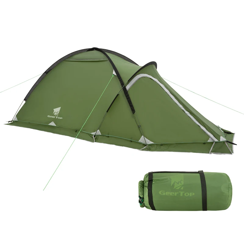 AliExpress NONE 2 Person Hiking Cycling Tour 20D Silicon Coated Tent Aluminum Rod Outdoor Camping  Rainproof with Snow Skirt
