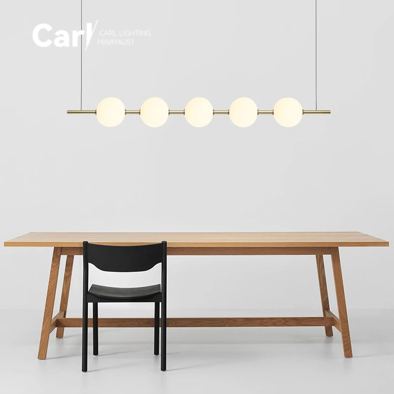 2026 Minimalist Creative Art One Word Light Luxury High-end Dining Table Long Strip To Create Restaurant Lamp Chandelier