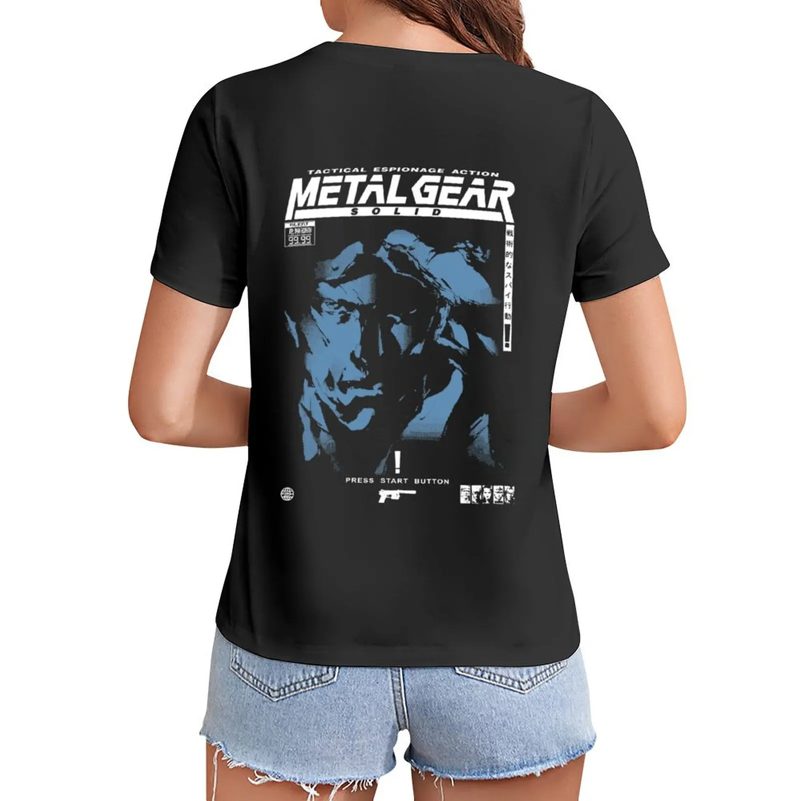 

MGS1 - Snake T-Shirt animal print hippie clothes plain Short sleeve tee korean Women's clothes