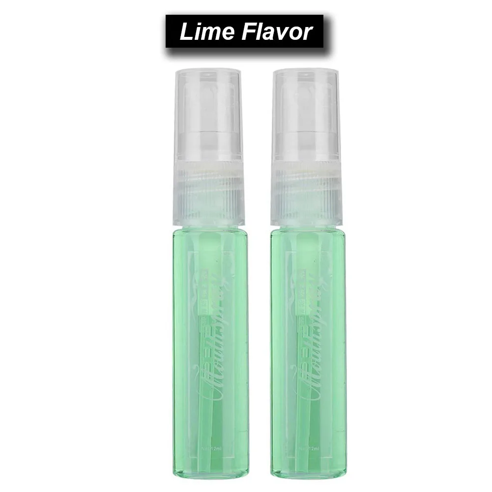 2Pcs 12ml Portable Breath Freshener Mouth Spray For Adults Smoke Bad Breath Odor Removal Oral Hygiene Spray Mint + Lime Flavor