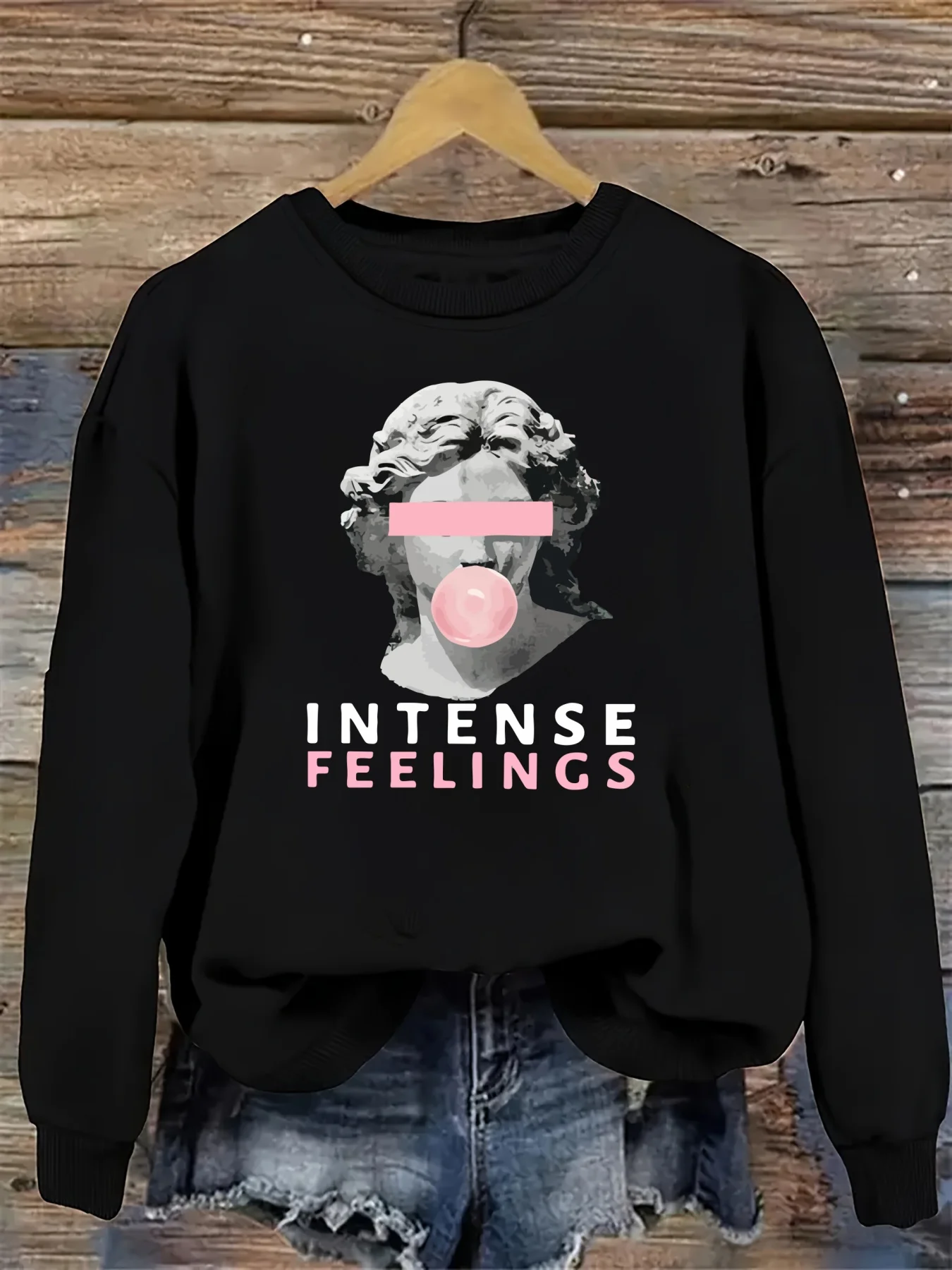

Pink Bubble Graphic Printing Autumn and Winter Pure Cotton Men's and Women's Sweatshirts Outdoor Sports and Leisure Fashion