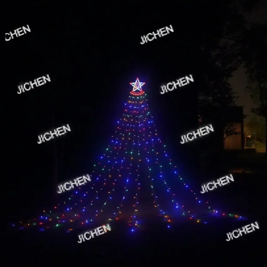 

JC LED Pentagram Flowing Water Waterfall Light, Christmas Courtyard Arrangement Trailing Meteor Light Outdoor