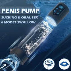 IPX7 Waterproof Electric Penis Pump for Enlargement Man Vacuum Pump Enlargement Extend Pump 4 Suction Levels 2 Silicone Sleeves