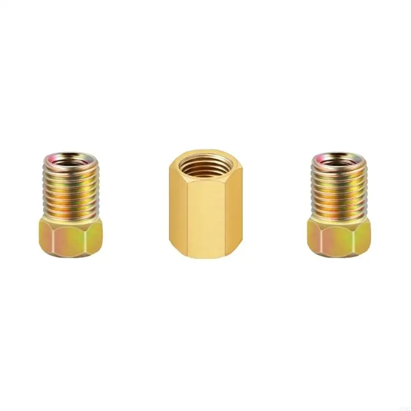 

31BC 3/8"-24 Threads Brake Line Fitting Assortment Includes 1 Union 2 Nuts Brake Pipe Connectors for 3/16" Brake Line Tube