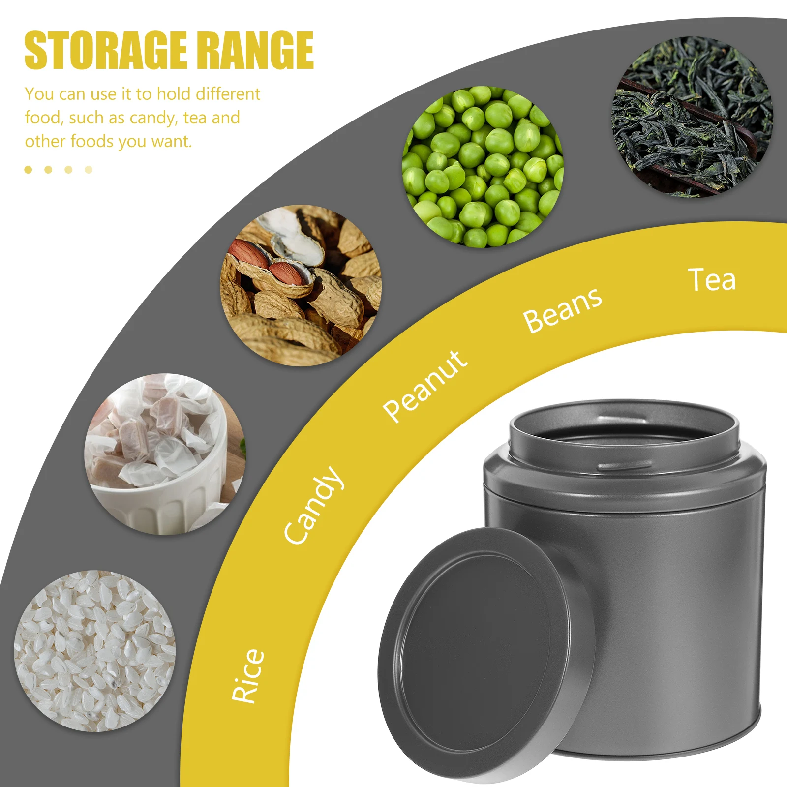 

Tea Jar Gift Box Tin Canister Storage Jars Sugar Airtight Coffee Canisters Portable