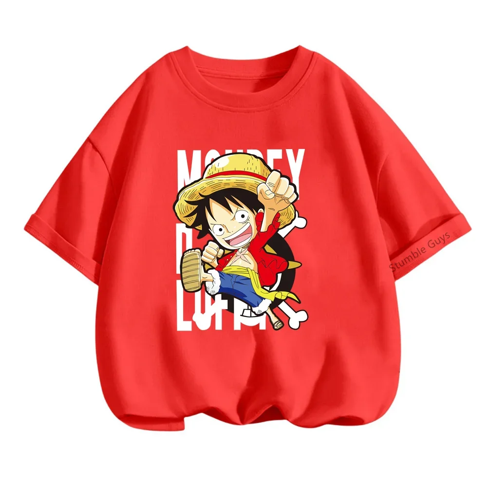 Fashion Kid Anime One Pieces Tshirt Kids Clothes Boys Luffy T Shirt Boy Clothing Children T-shirt Summer Short Sleeve Tops Tees