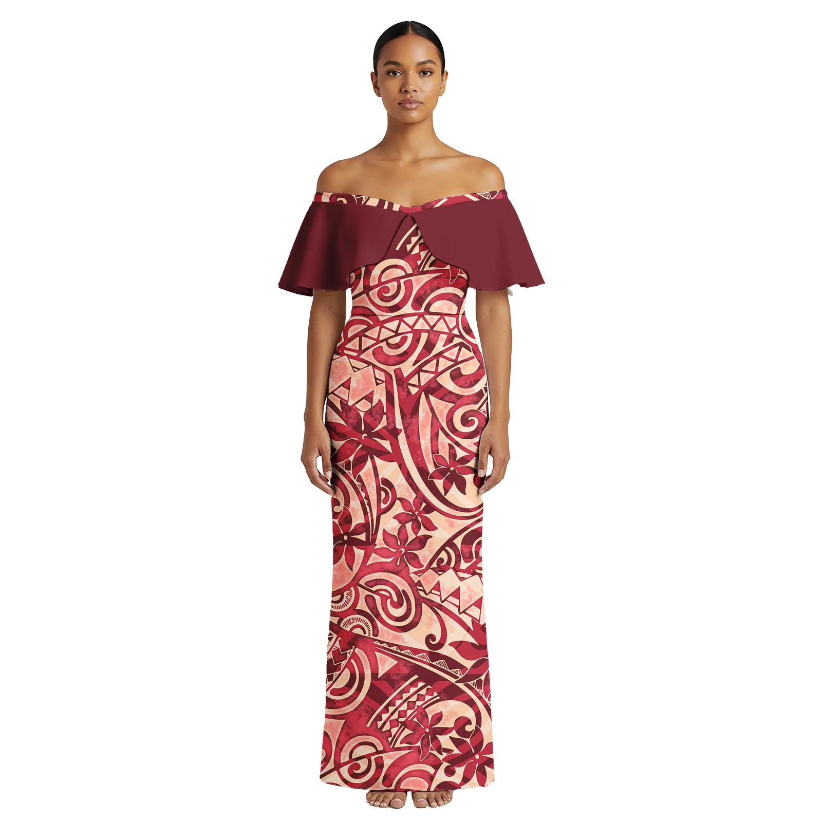 

Новая модная коллекция: Платья с открытыми плечами в полинезийском стиле Самоа, элегантные гавайские дизайнерские юбки для женщин.