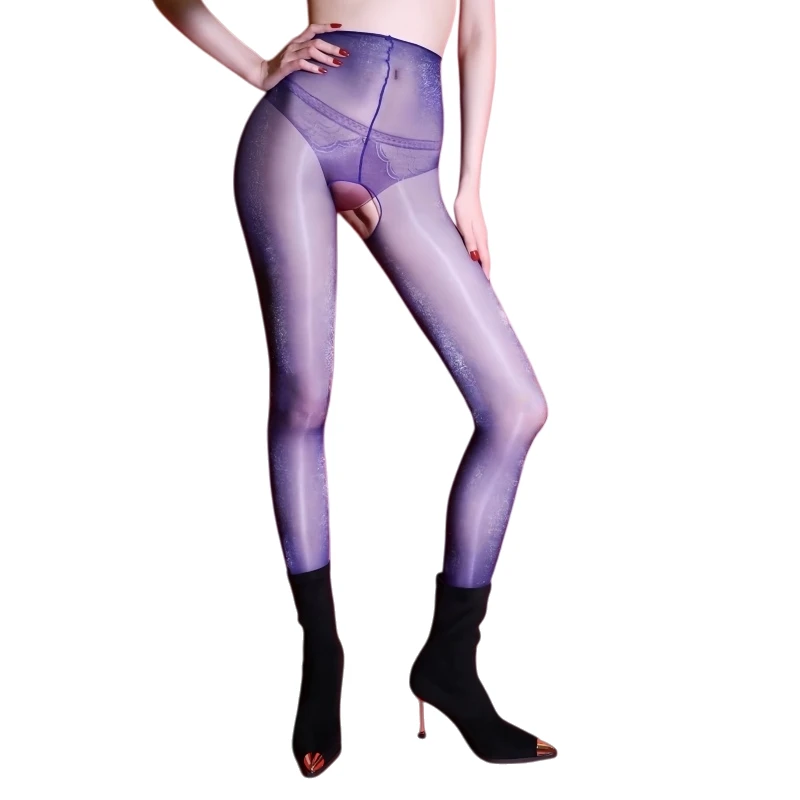 

480 Pin Foot Shaped Medias Women Sexy Oil Shiny Edgeless High Waist Pantyhose Hot Pole Dance Clubwear 8D Breathable Underwear