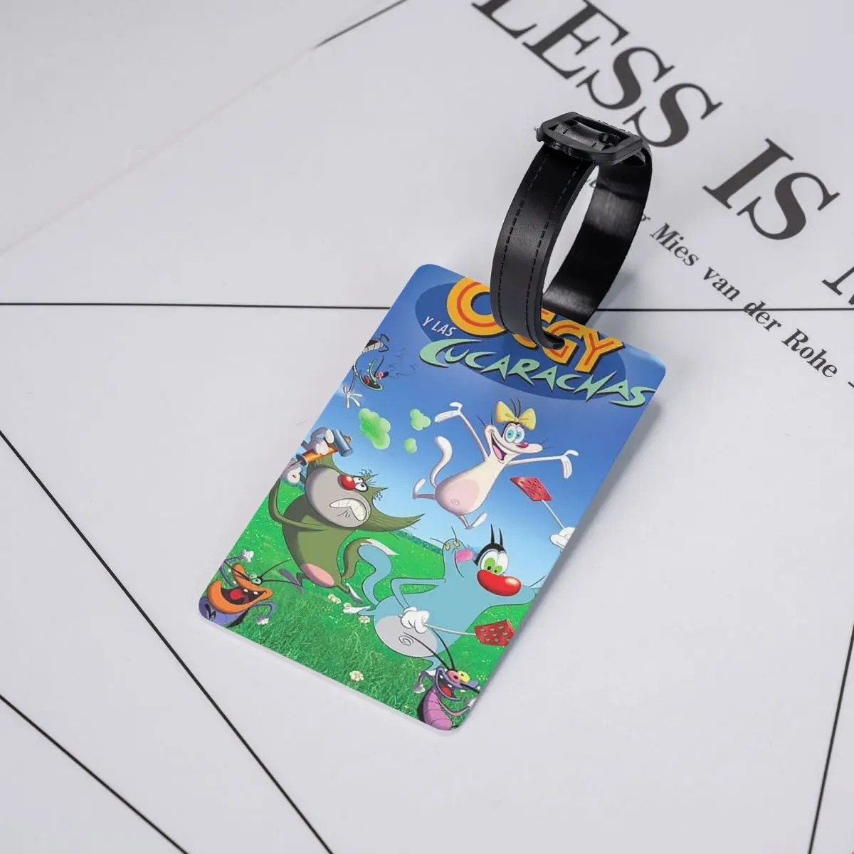 

Animation Anime Film Oggy And The Cockroaches Luggage Tags Suitcase Accessories Travel Baggage Boarding Tag Label Holder ID Name