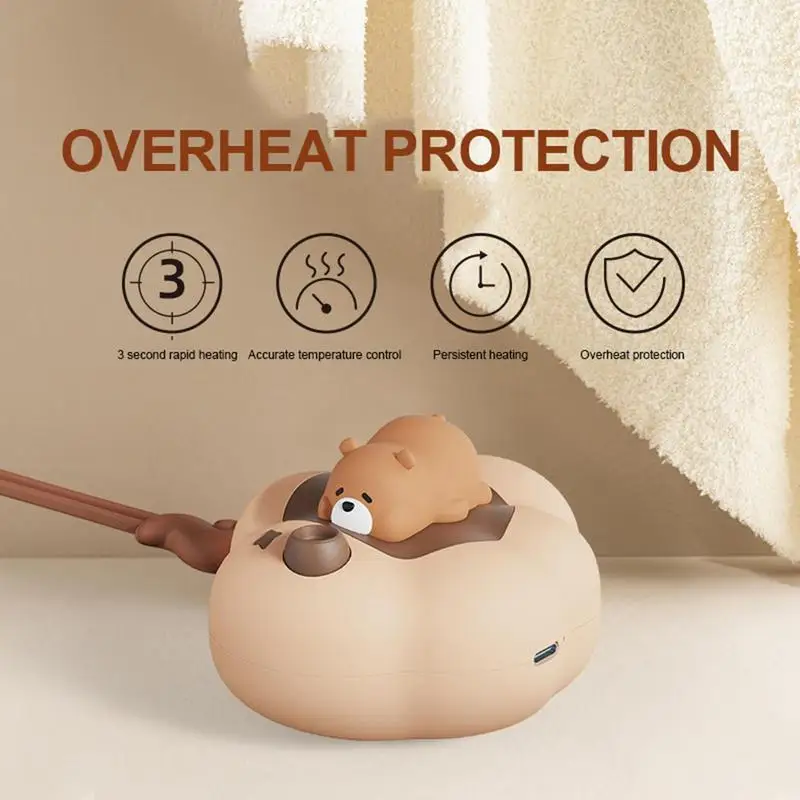 Electric Hand Warmer USB Rechargeable LED Heater Quick Heating Pocket Mini Hand Heater Cute Animal Shape Winter Hand Warmer