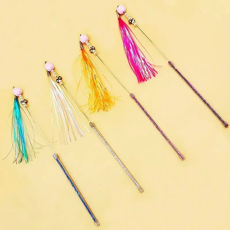 

Игрушка для кошек с перьями для кошек, шерстяной шарик, игрушки для кошек, интерактивные устойчивые к укусам игрушки для дрессировки кошек, кисточка, игрушка для котят, товары для домашних животных