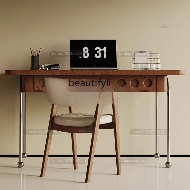 

ls 42Modern personalized desk living room against the wall antique metal leg writing table