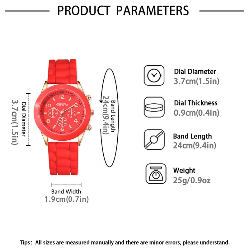 Reloj Mujer  Fashion Women Watches Elegant Red Silicone Quartz Watch Luxury Ladies Clock Gift for Girls Relogio Feminino