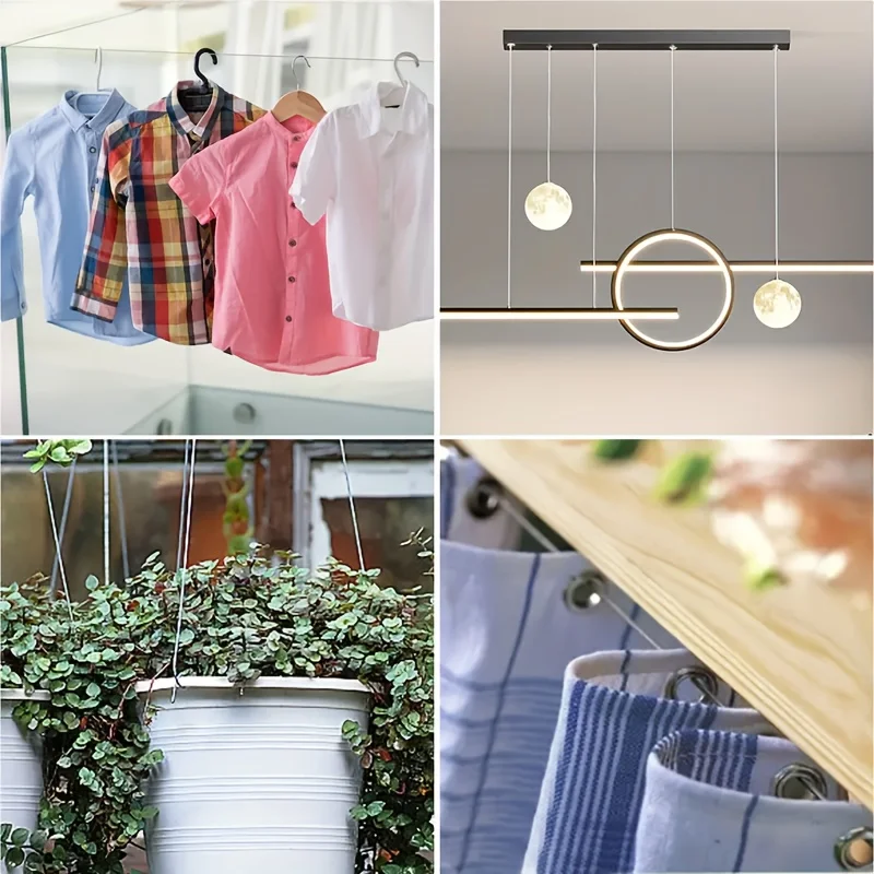 1 قطعة ، 3 متر/6 متر سلك حبل مجموعة ، 1.5 مللي متر ، سلك الستارة قضيب مجموعة ، متعددة الأغراض مجموعة الغسيل الستار الستارة الفولاذ المقاوم للصدأ حبل خيمة الغسيل