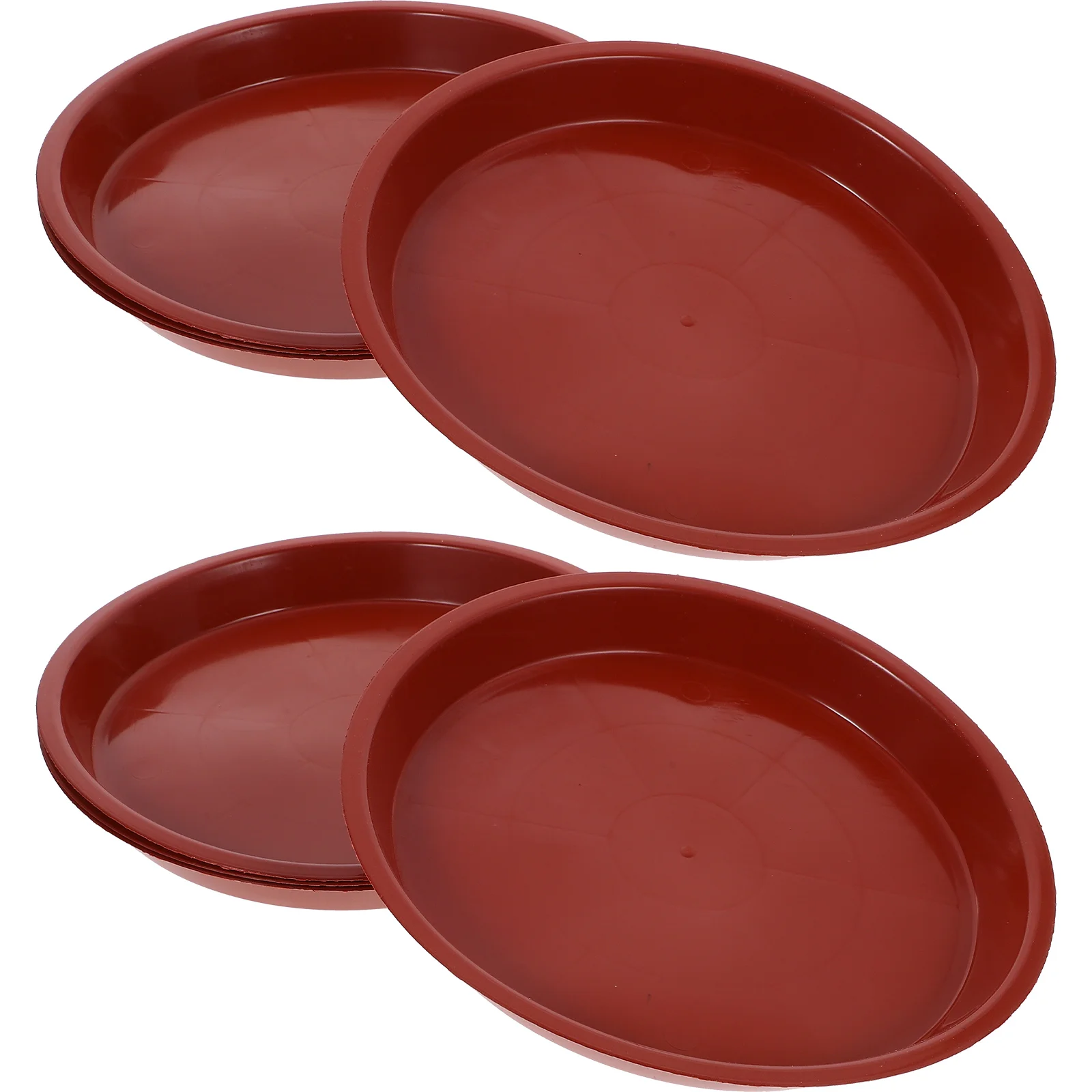 4PCS Plastic Flowerpot Drip Tray Plant Pot Saucer Flowerpot Chassis Tray for Fleshiness Planter Garden Balcony (Red)