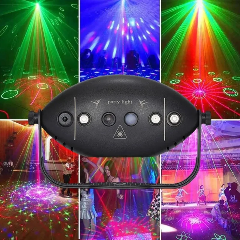 Stage Party Lights DJ Disco Laser Light Projector USB Lamp Wedding Home Xmas UV Decor Stage Holiday Sound Effect Easy To Use