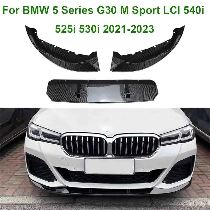 

For BMW 5 Series G30 M Sport LCI 540i 525i 530i 2021-2023 Car Front Bumper Lip Splitter Diffuser Spoiler Bumper Guard Protector