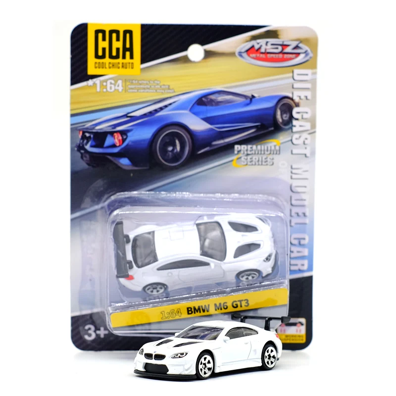 CCA BMW M6 GT3 1:64 Diecast Model Car White Yellow