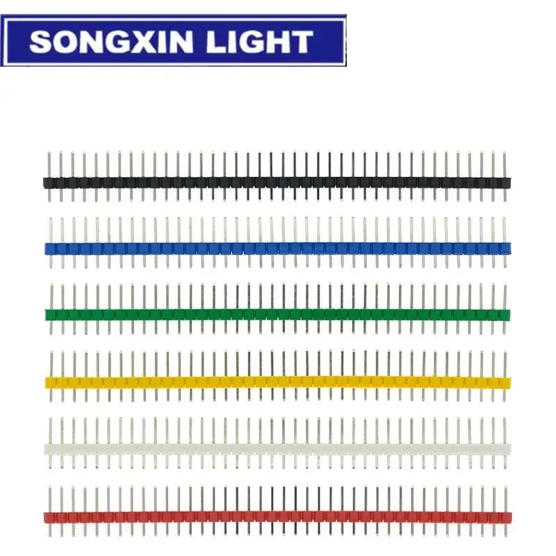 10pcs 40 Pin 1x40 Colorful Single Row Male 2.54 Breakable Pin Header Connector 40pin Strip For Arduino image 6