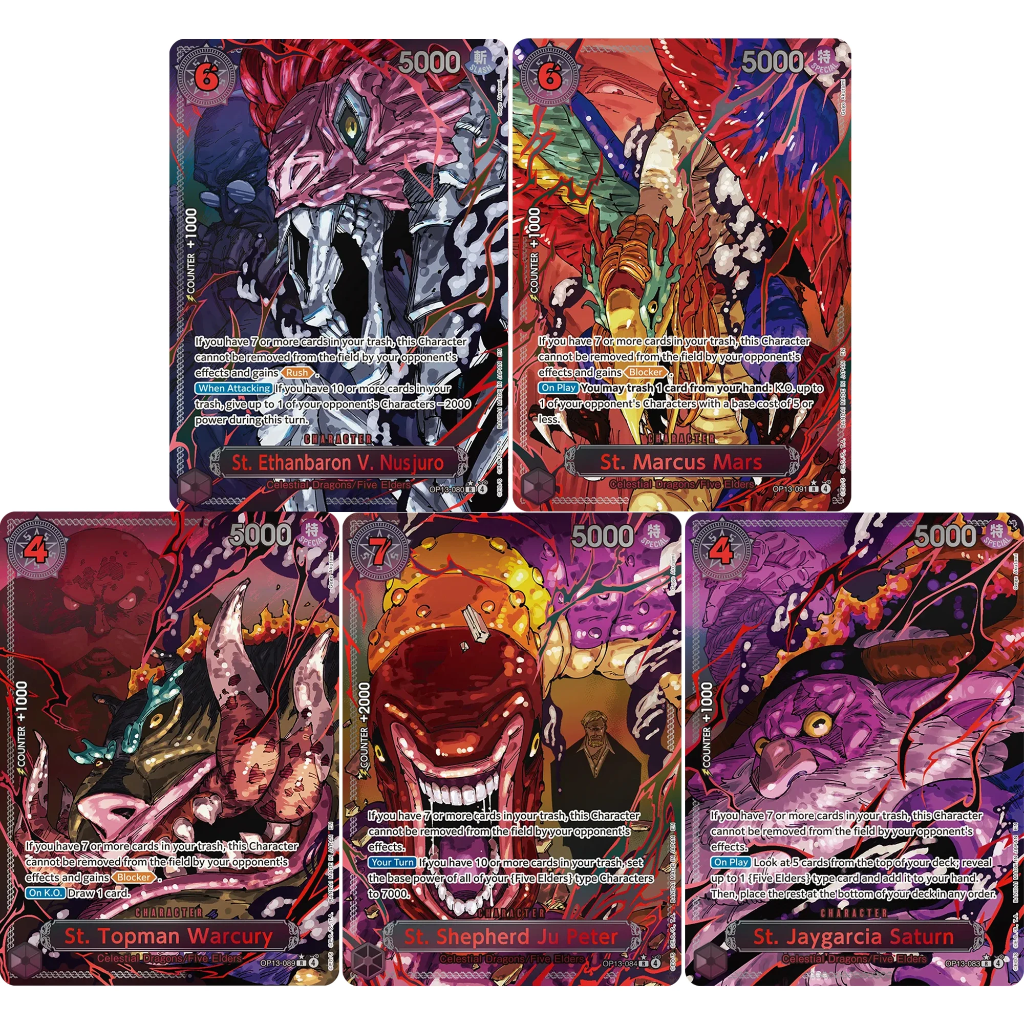 One Piece OP13 Foil Card Opcg Diy Replica Manga Luffy Shanks Five Eiders Hobby Collectibles Game Anime Collection Card