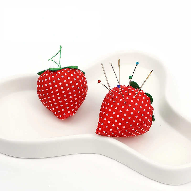 1pcs Cute Strawberry Shaped Pincushions Pillow Holder for DIY Sewing Handcraft Hand Tools Cross Stitch Needles Storage Pad