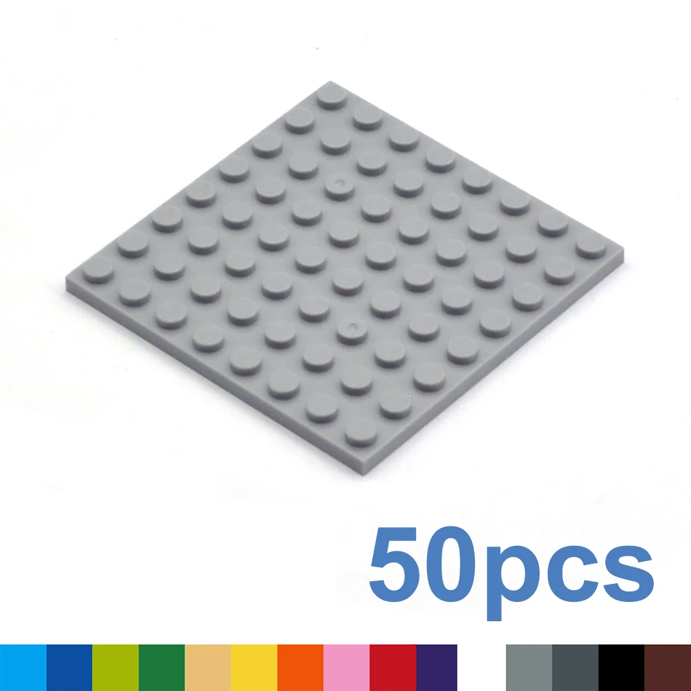 50pcs DIY Building Blocks  8x8 Dot 12Color Educational Creative Toys for Children Size Compatible With 41539 Thin Figures Bricks