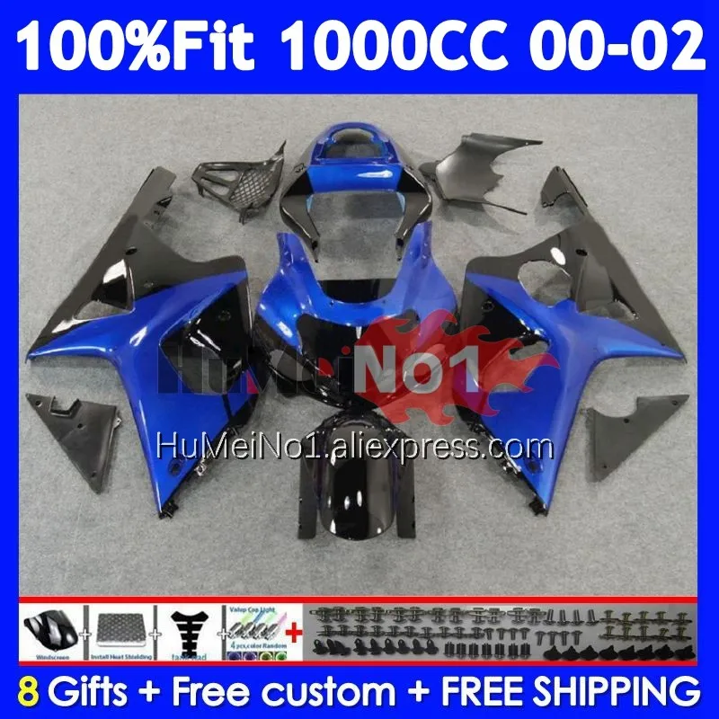 Injection Body For SUZUKI GSXR 1000 GSXR1000 K2 116No.12 1000CC GSXR-1000 00 01 02 GSX-R1000 2000 Blue black 2001 2002 Fairing