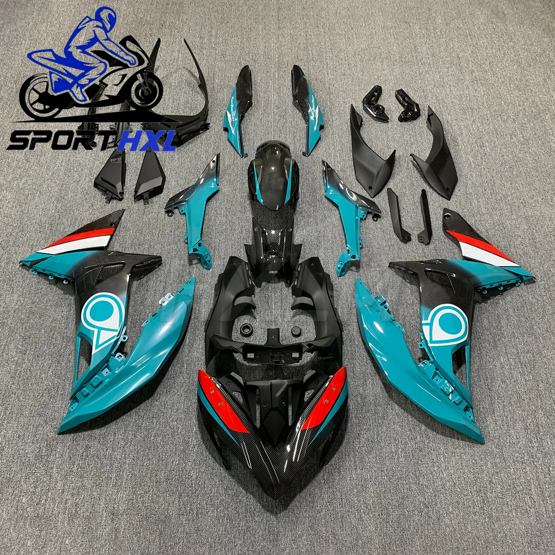 ثابت الهدايا المجمعة الكاملة لكاواساكي نينجا 650 ER6F 2017-2019-18 هيكل الدراجة النارية الهدايا المجمعة الهدايا المجمعة ABS حقن مصبوب