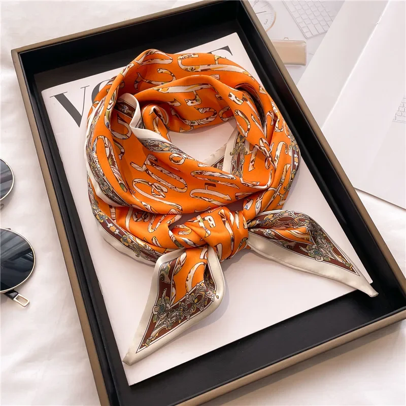 Long Neckerchief Skinny Hair Bands Women Silk Scarfs Fashion Headbands Bag Scarves Print Hairband Neck Scarf For Ladies 14x147cm