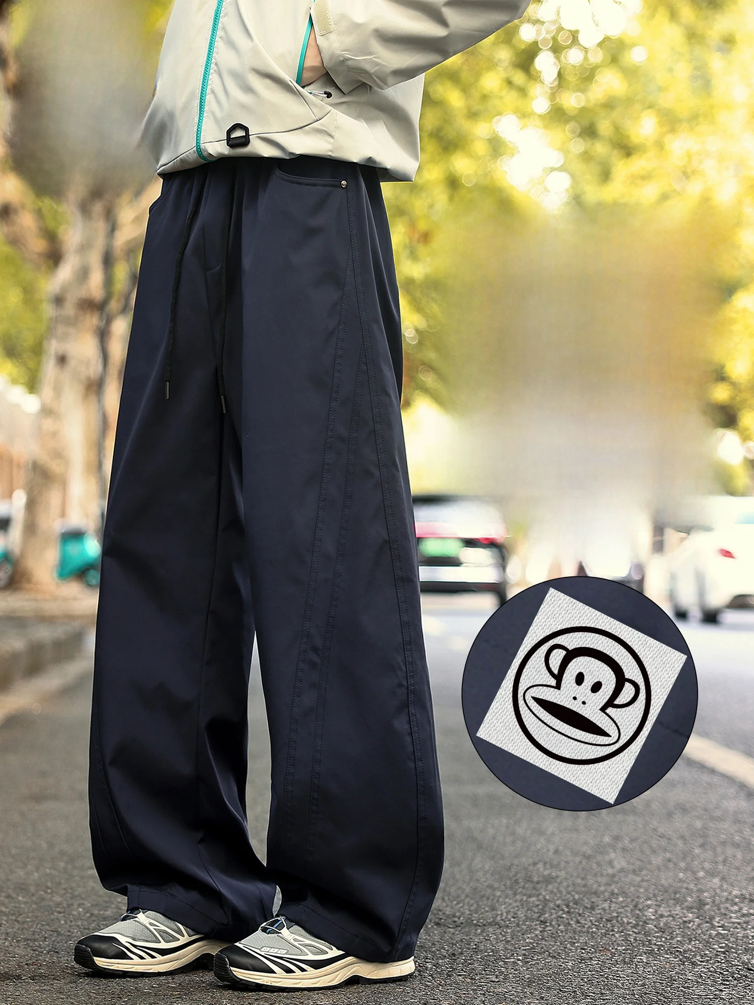 

Мужские повседневные брюки Paul Frank: весенние, для активного отдыха, свободные, широкие, рабочие, черные, удобные, из полиэстера, немнущиеся