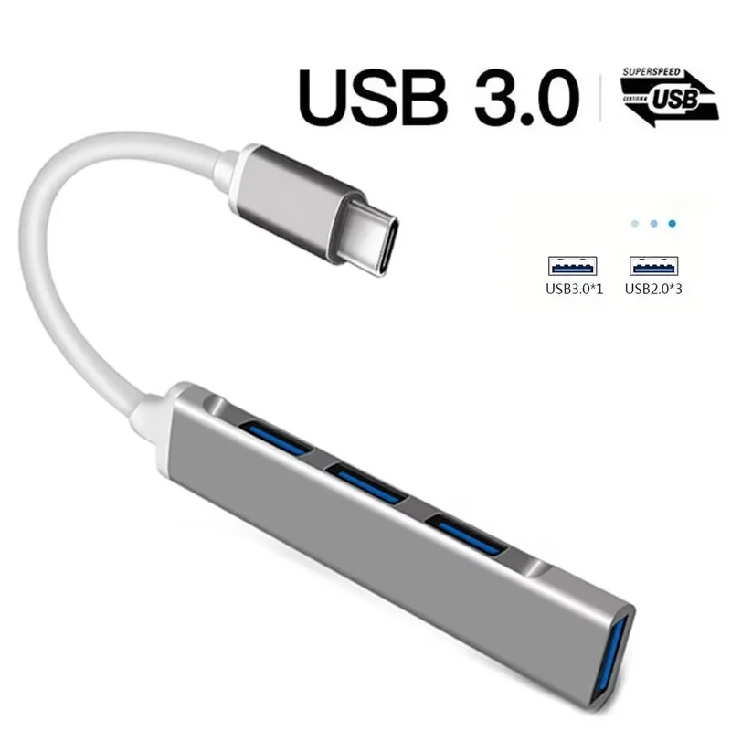 4 Ports USB 3.0 Hub TYPE C HUB USB 3.0 Multi Splitter 5Gbps High Data Transmission Type-C OTG Adapter For Xiaomi Huawei Macbook