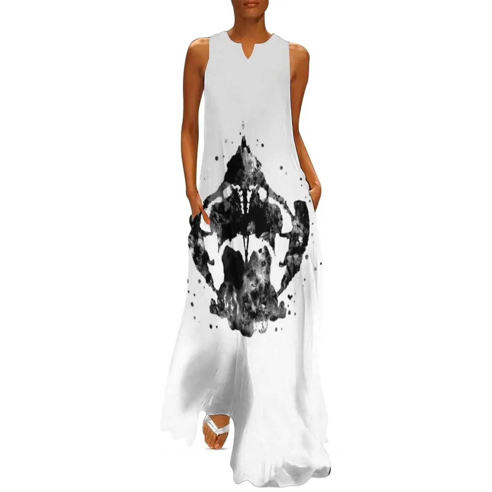 

Rorschach, watercolor Rorschach, card 8 Long Dress summer dress purple dress Summer women's clothing Party dresses