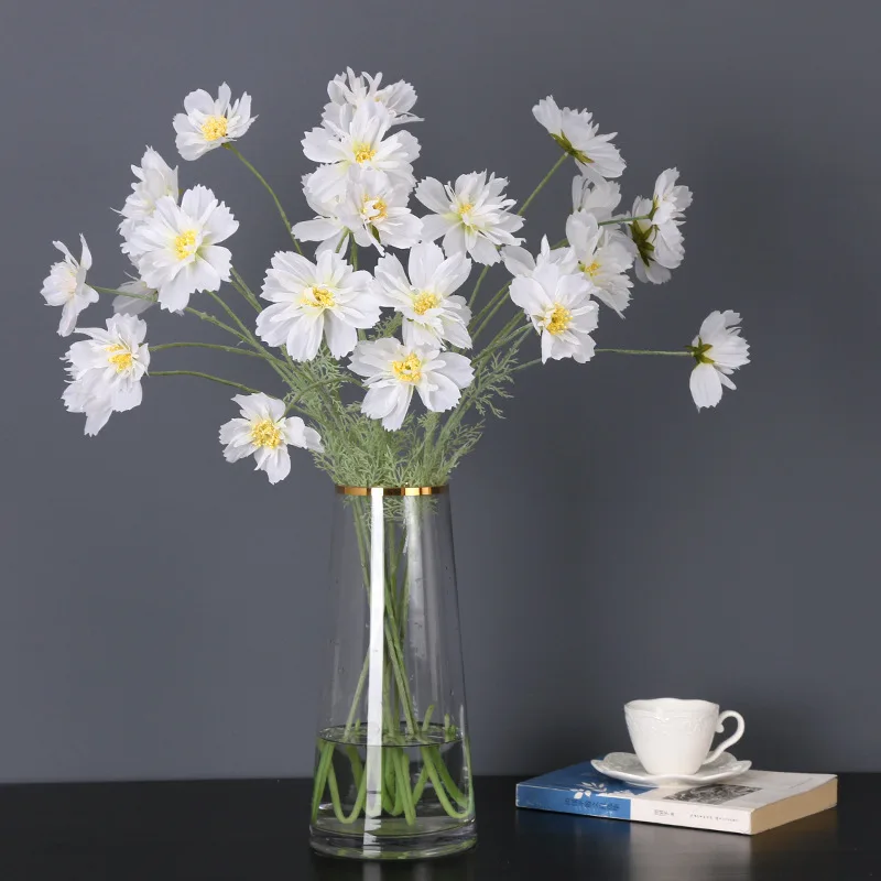 5Pc Artificial Cosmos Flowers Wedding Decor Gesang Silk Flowers Bridal Bouquet Garden Chrysanthemum Home Decoration Party Floral