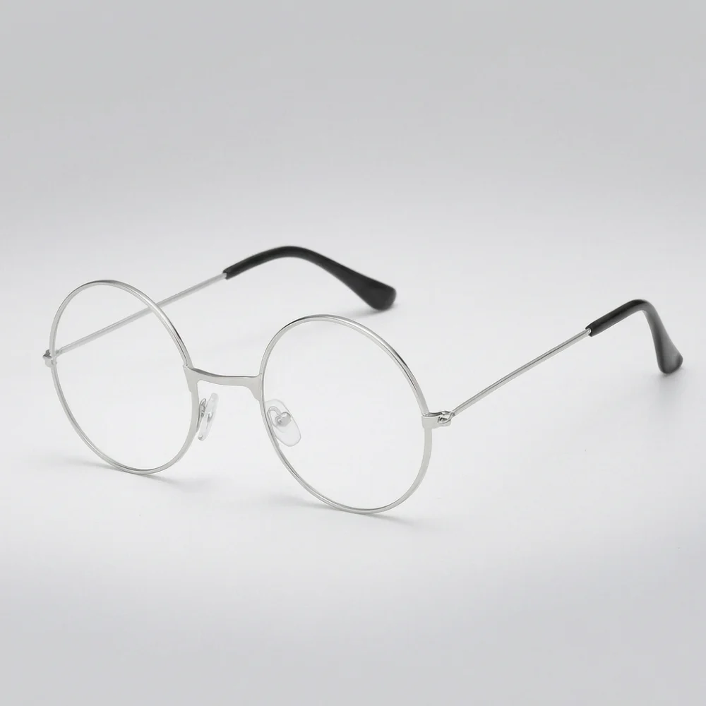 Glasses Vintage Round Eyeglasses Clear Lens Metal Frame Retro for Cosplay Anime Costume Accessories Women Men Personality