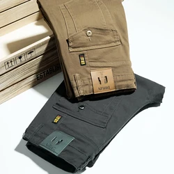 High Quality 97% Cotton Men's Business Formal Office Trousers Classic Fashion Straight Stretch Casual Pants Solid Color Male