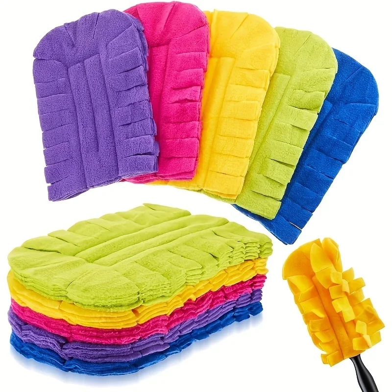 Duster Refill Fleece Refills, Hand Dusters Cleaning Reusable Duster Pads Washable Dusters for Cleaning Ceiling Fan Kitchen Floor