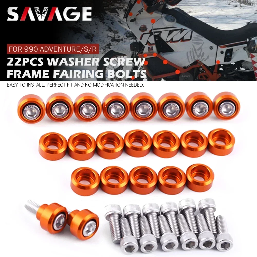 22 pz Parafango Anteriore Telaio Carenatura Vite Per 990 ADVENTURE/S/R 2006-2013 ADV Accessori Moto