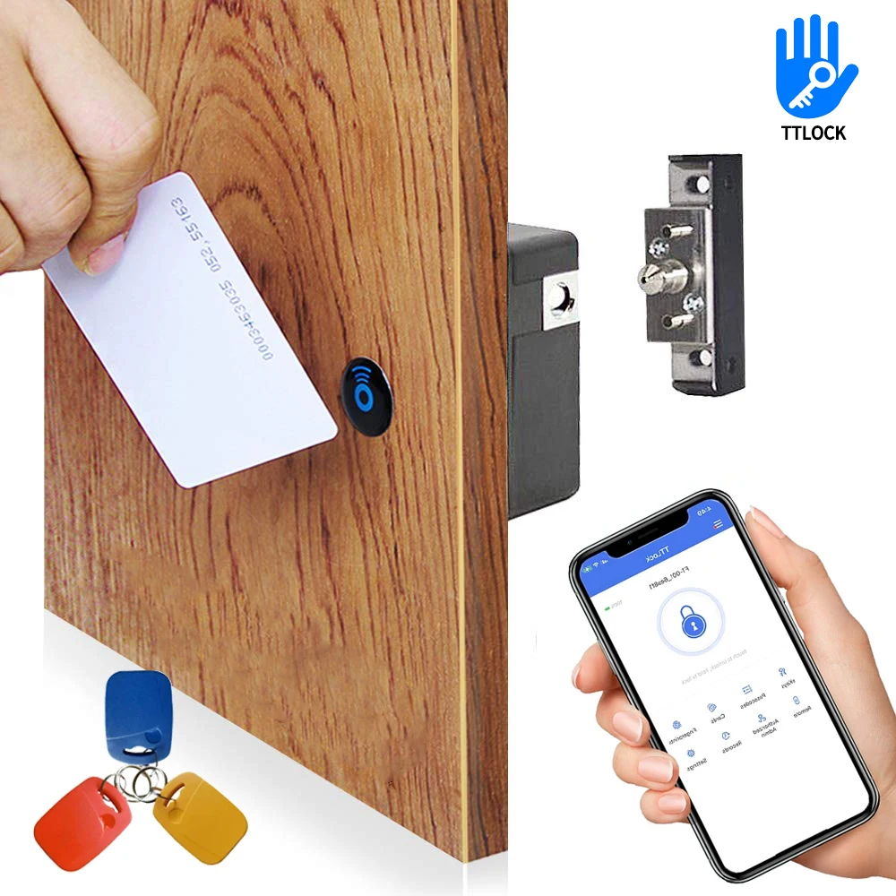 TTLOCK Cabinet Lock Hidden DIY Lock  Electronic Cabinet Lock for Wooden Cabinet Drawer Locker Cupboard