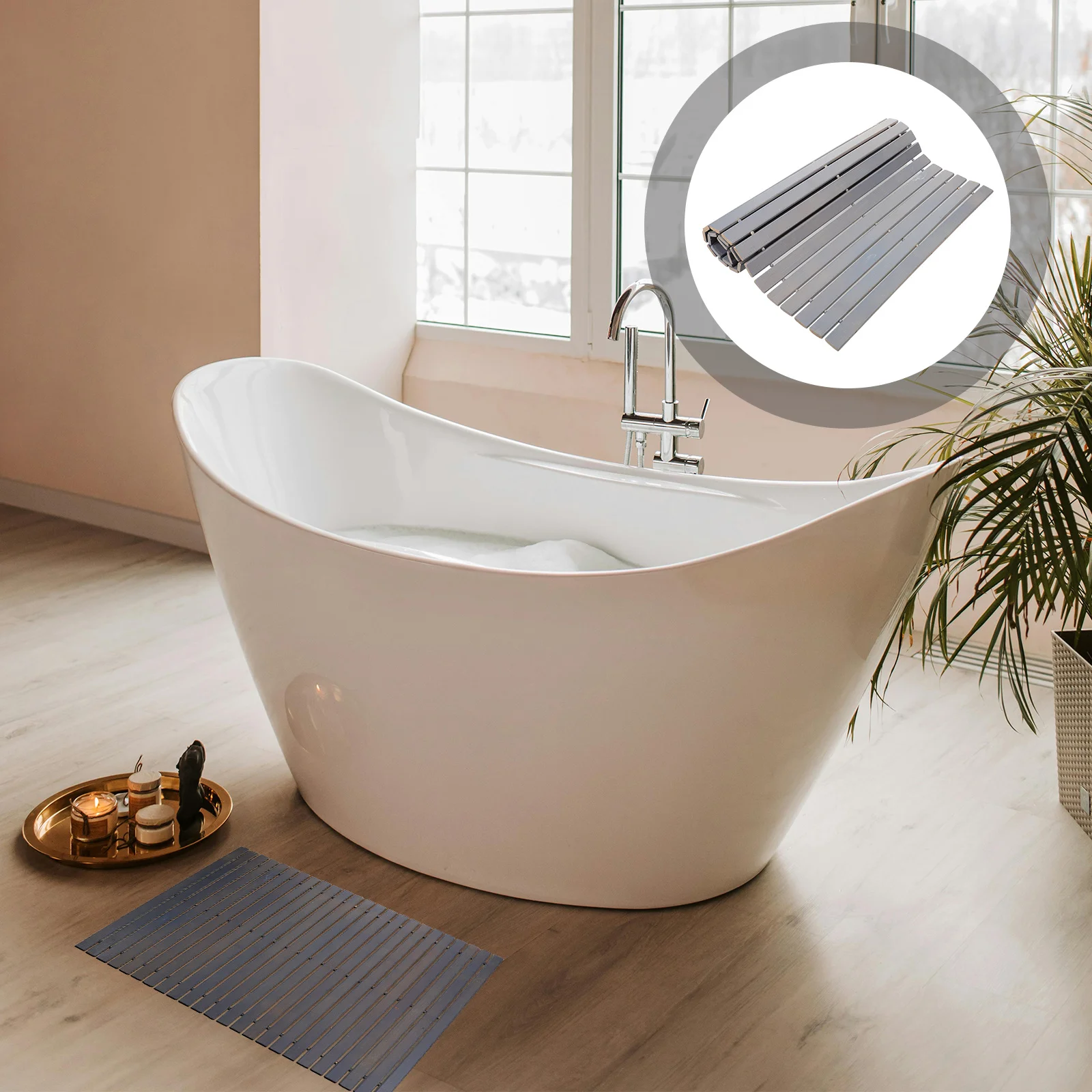 

Bamboo Bath Mat Anti Slip Non Skid Toilet Room Cushion Rug Safe Reliable Minimalist Design Various Styles Bamboo Floor Mat